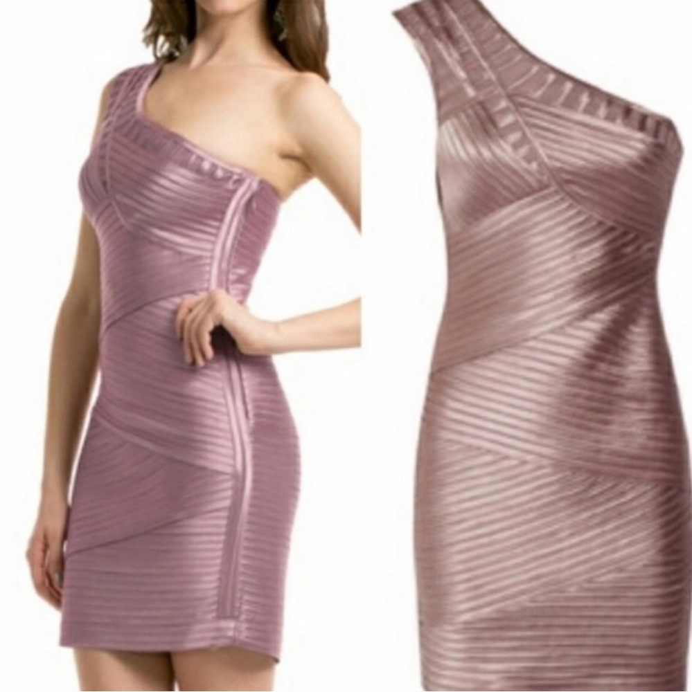 BCBGMaxAzria Eden Metallic Mauve BodyCon Dress 6